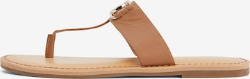 TOMMY HILFIGER T-Bar Sandals in Brown: front
