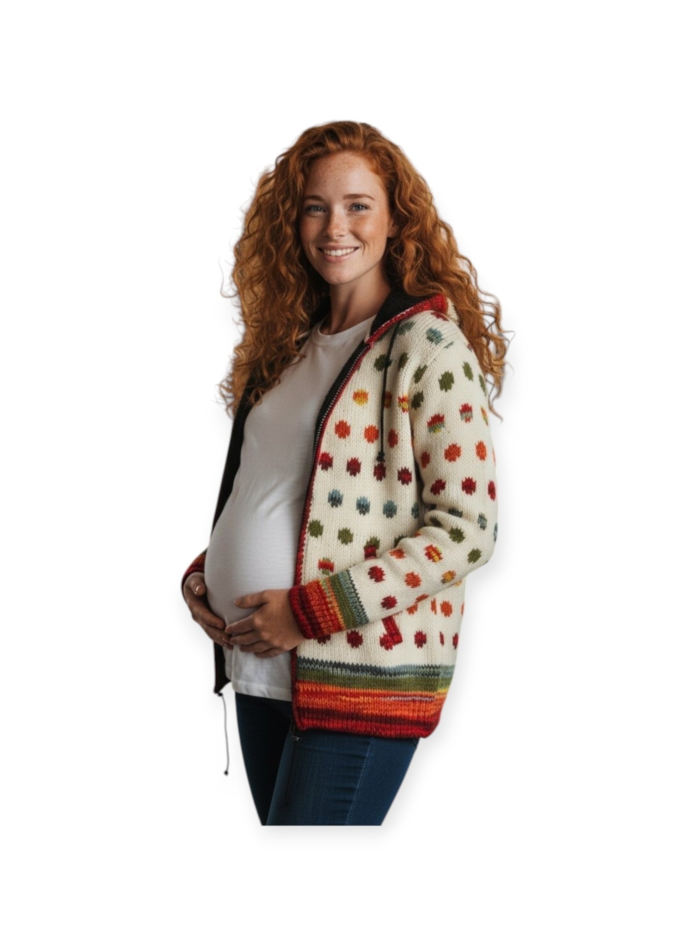 THC Natural Line Knit Cardigan 'THC 840' in Mixed colors