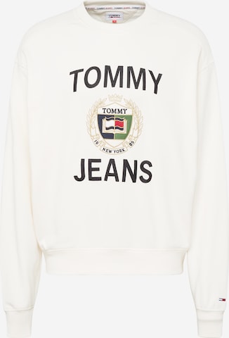 Tommy Jeans Mikina – bílá: přední strana