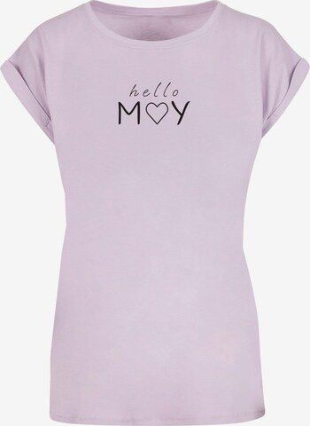 Merchcode T-Shirt 'Spring - Hello May' in Lila: predná strana