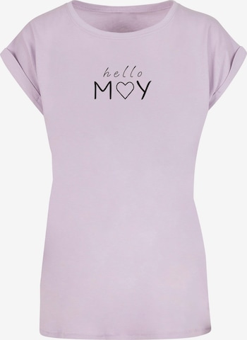 Merchcode Shirt 'Spring - Hello May' in Lila: voorkant