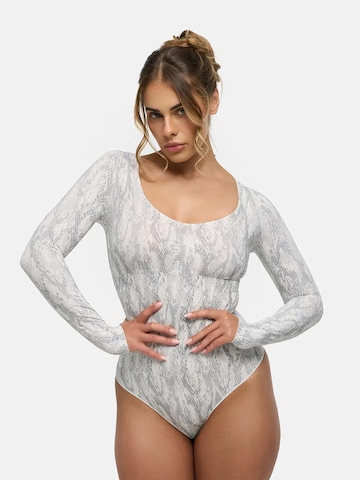 Body modelant 'Bodysuit Sculpting Shapewear Longsleeve mit String' cfab (formerly creamy fabrics) en blanc