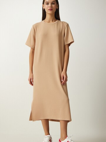 Happiness İstanbul Šaty - Béžová: predná strana