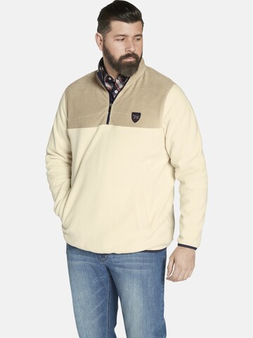 Sweat-shirt Charles Colby en beige : devant