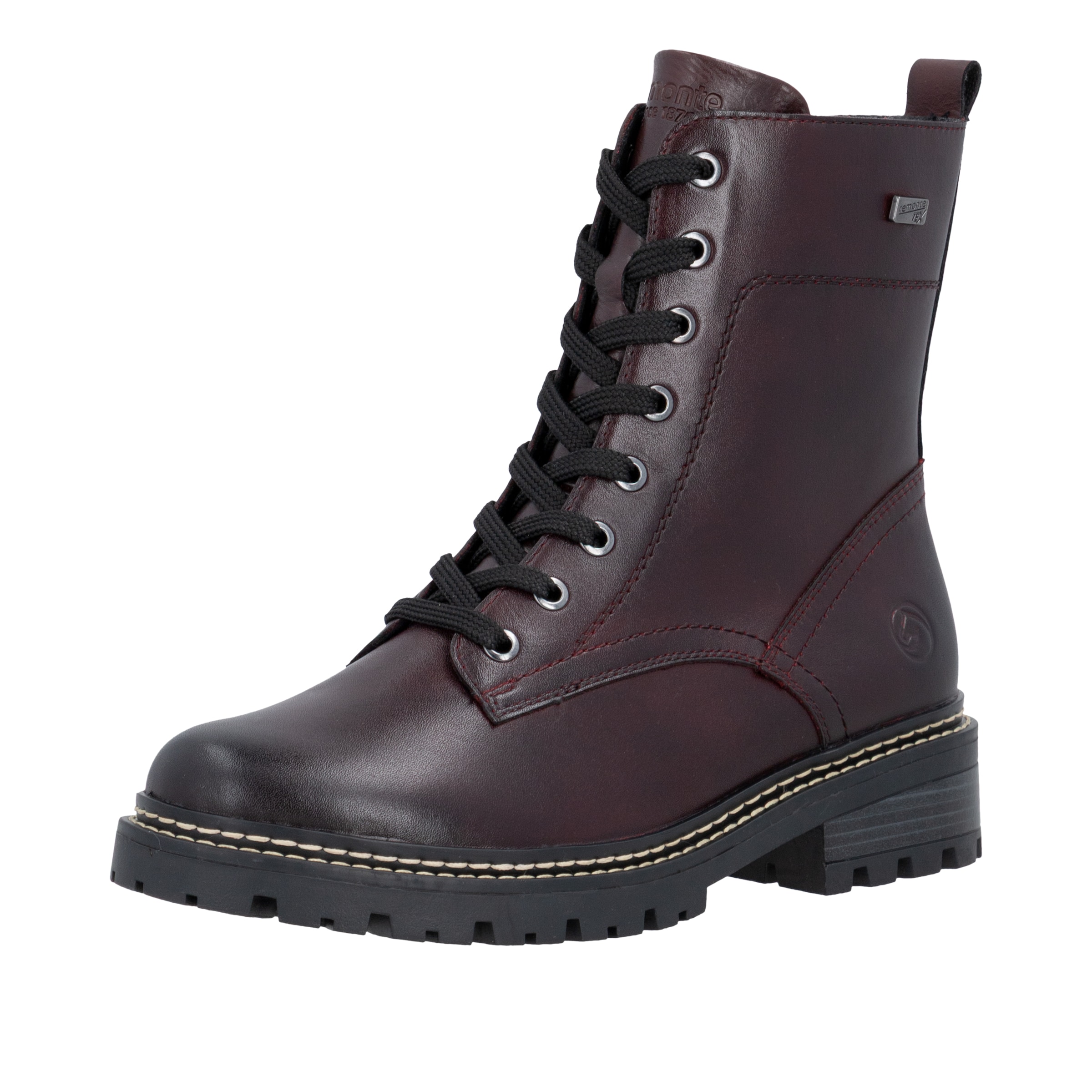 Bottines à lacets REMONTE en rouge : devant