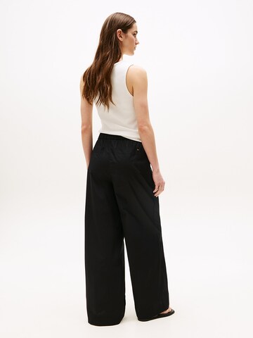 TOMMY HILFIGER Wide leg Broek in Zwart