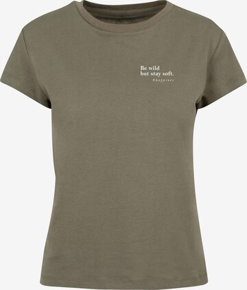 Merchcode T-Shirt 'Happines' in Grün: predná strana