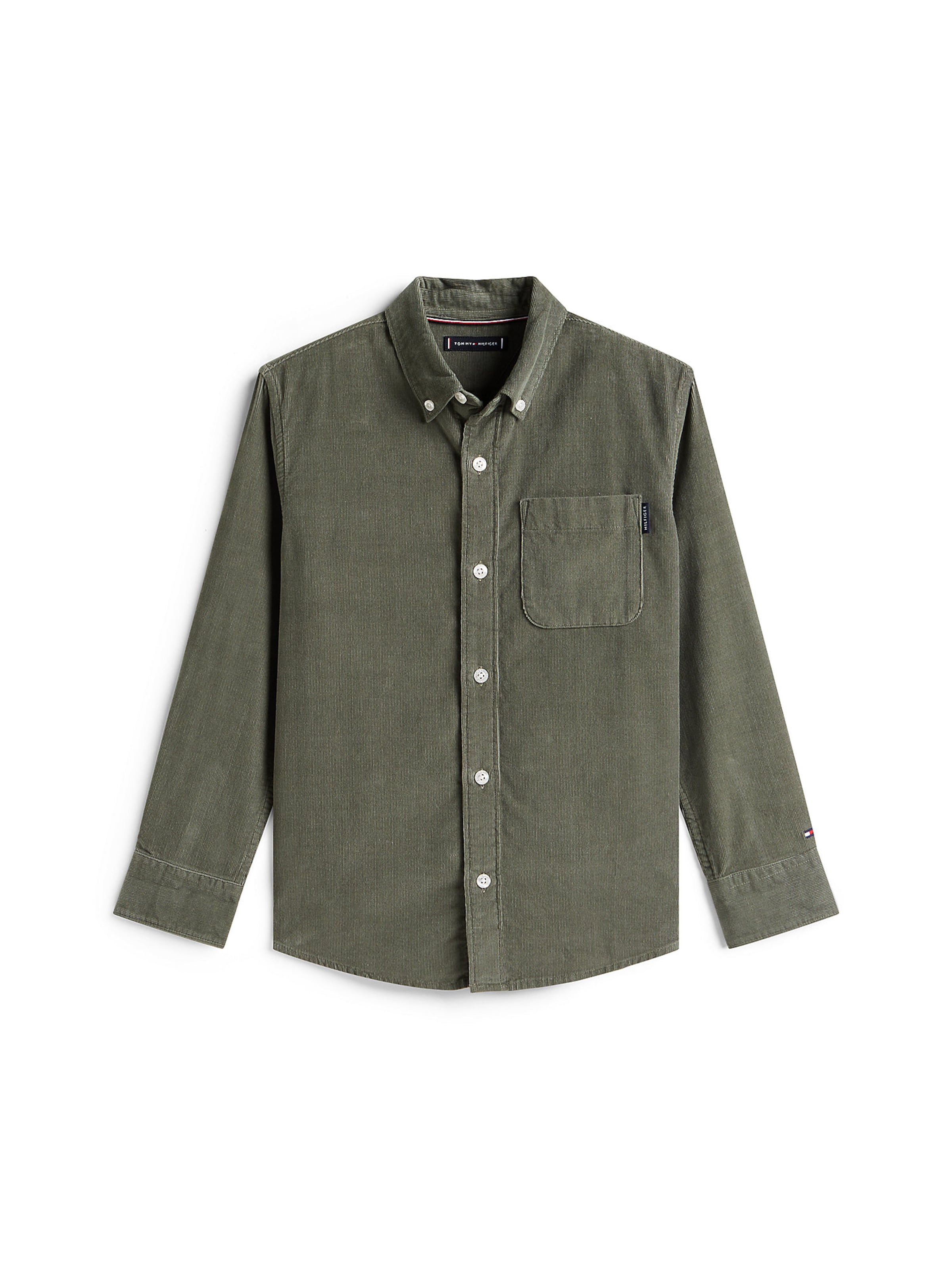 TOMMY HILFIGER Средняя посадка Рубашка в Зеленый: спереди