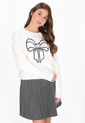Pull-over MYMO en blanc : devant