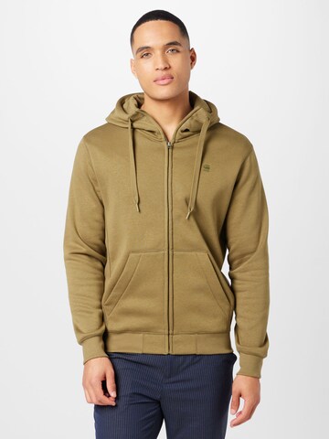 G-Star RAW Regular Fit Sweatjacke 'Premium Core' in Grün: predná strana