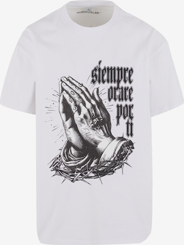 balts MJ Gonzales T-Krekls 'Pray for you': no priekšpuses