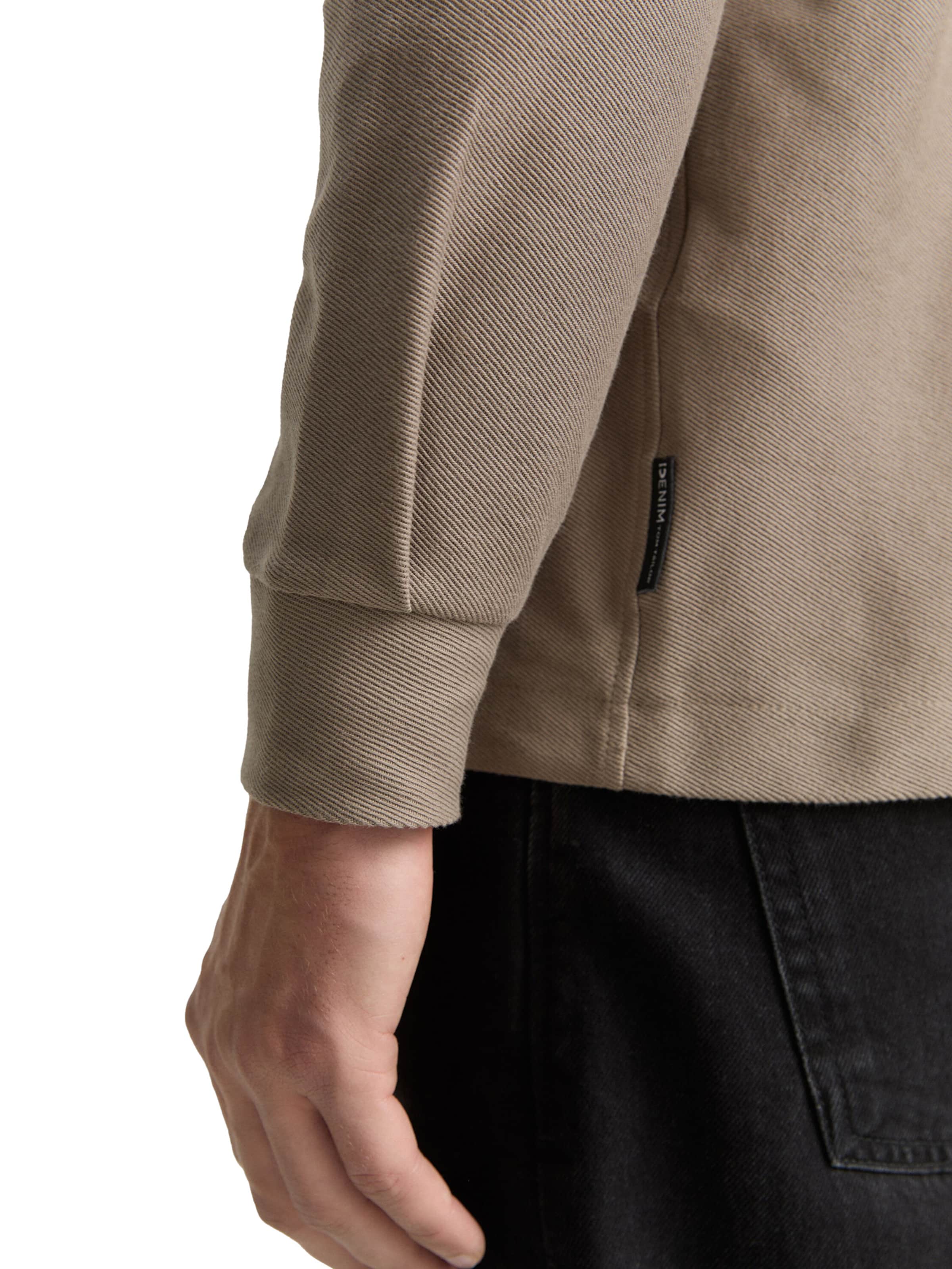 TOM TAILOR DENIM Regular fit Button Up Shirt in Beige