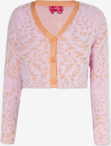 swirly Knit cardigan in Pink: front