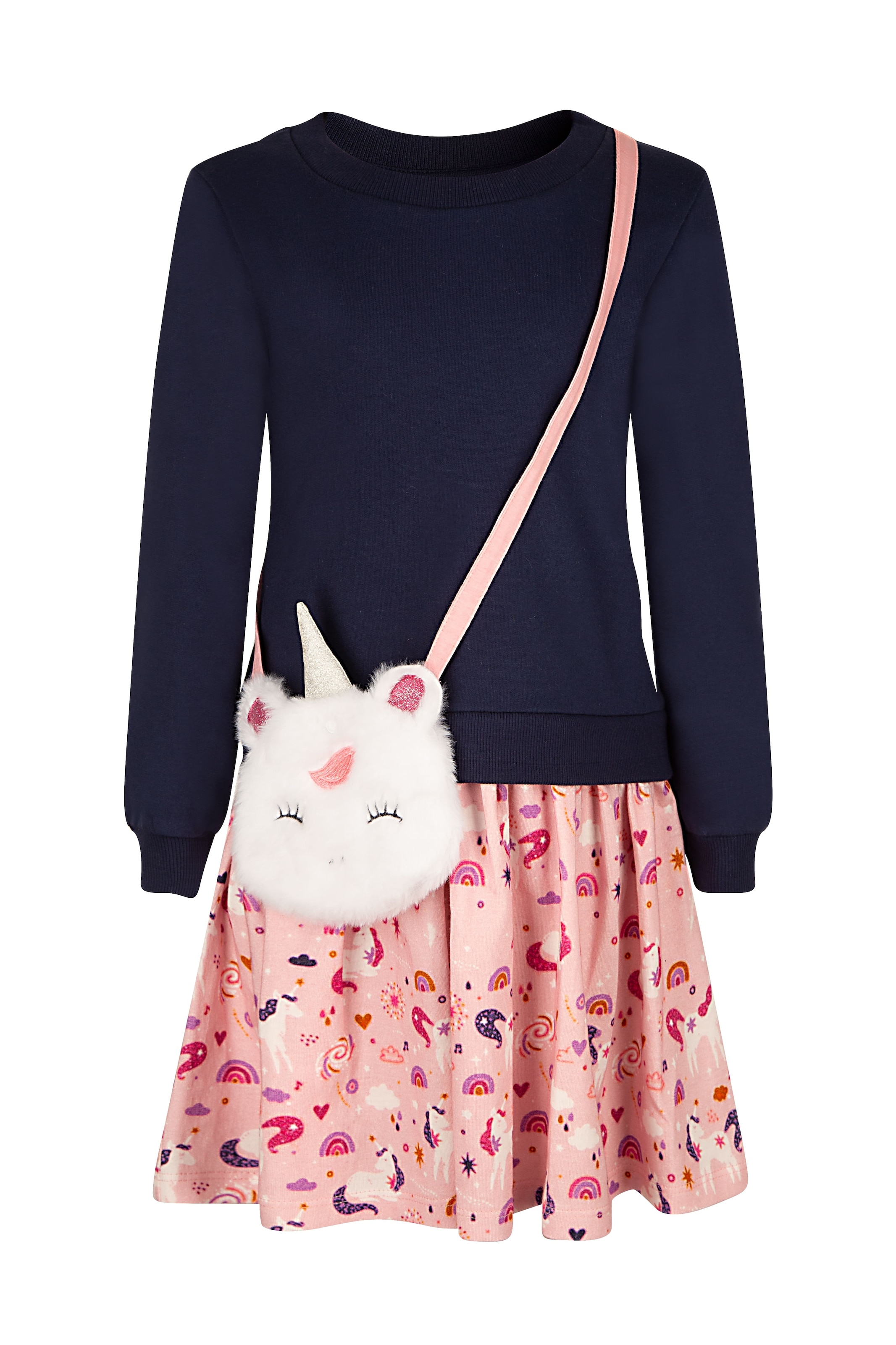 happy girls Dress in Blue: front