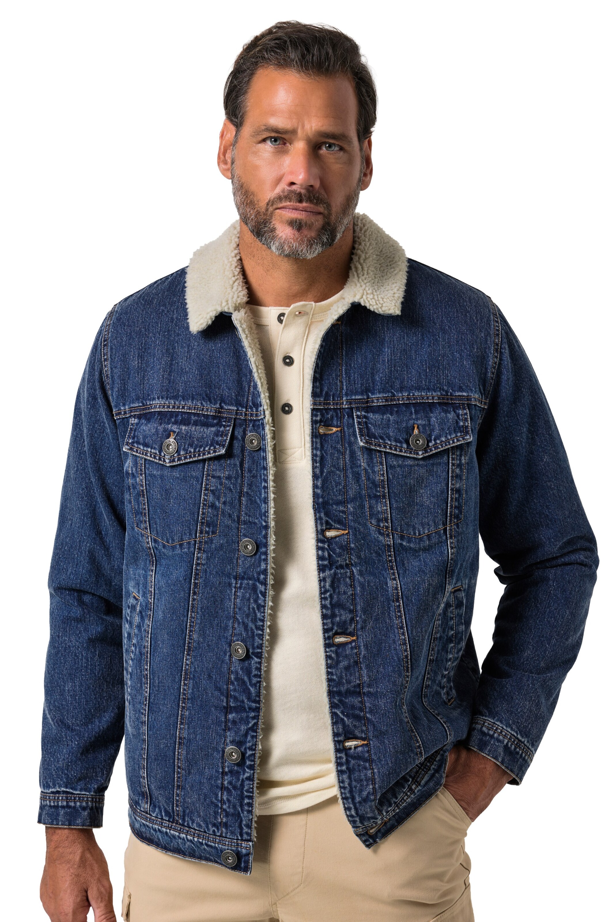 JP1880 Tussenjas in Blauw: voorkant