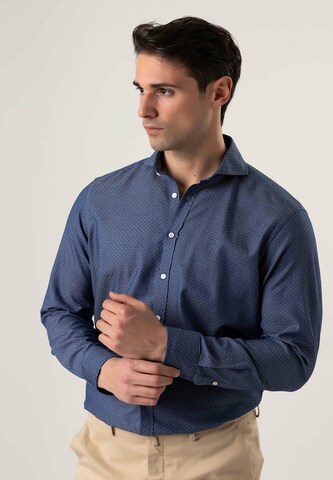 Black Label Shirt Regular fit Business Shirt 'DENIMLIKE' in Blue: front
