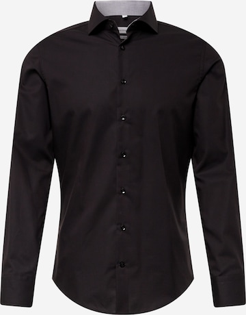 Coupe slim Chemise business SEIDENSTICKER en noir : devant