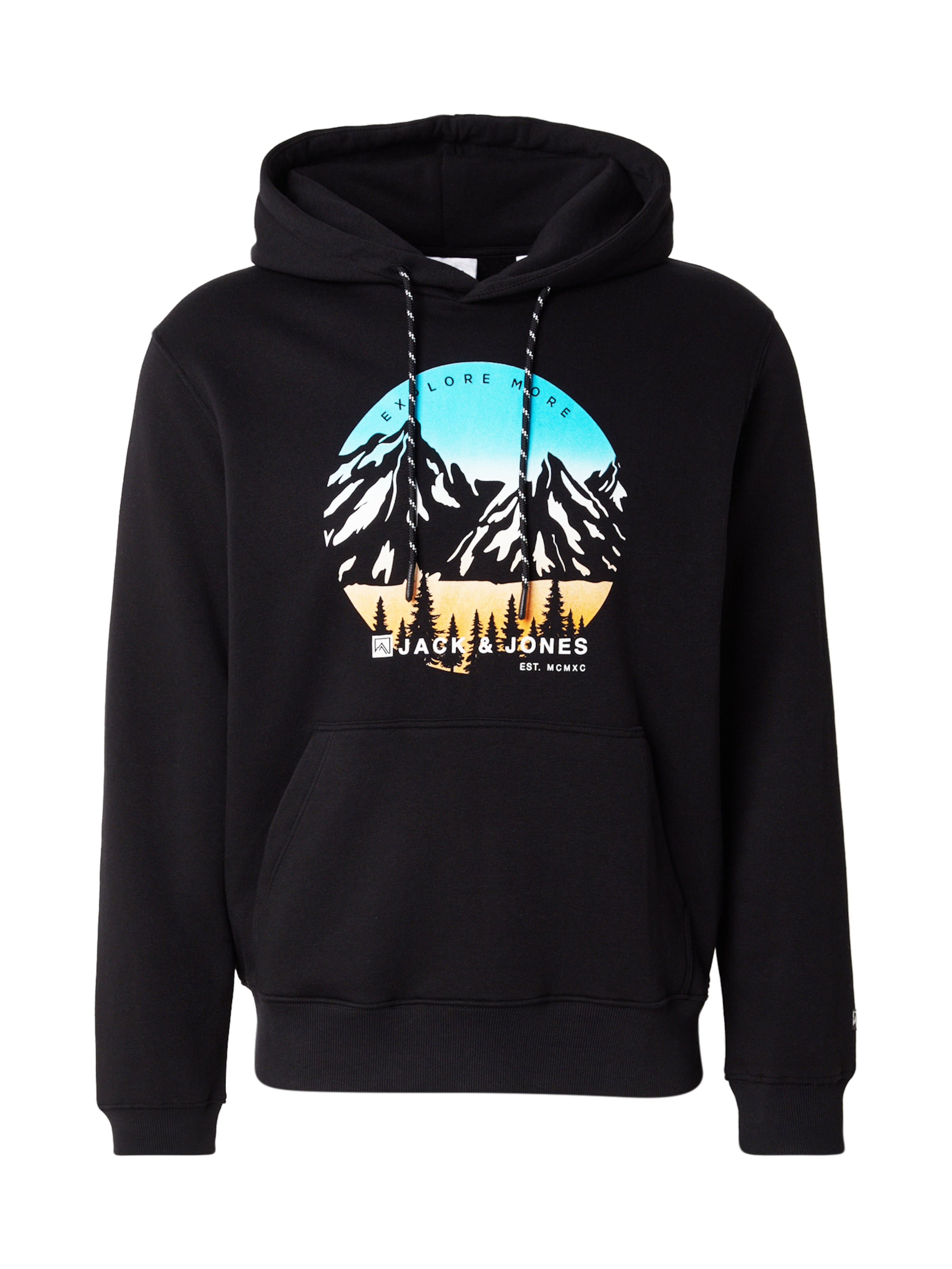 JACK & JONES Mikina 'JJEXPLORER' – černá: přední strana