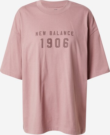 T-shirt 'Iconic Collegiate' new balance en rose : devant