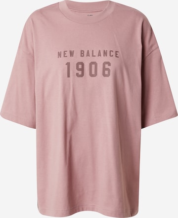 new balance Póló 'Iconic Collegiate' - rózsaszín: elől