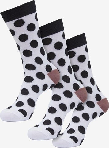 Chaussettes 'Polka' Urban Classics en blanc : devant