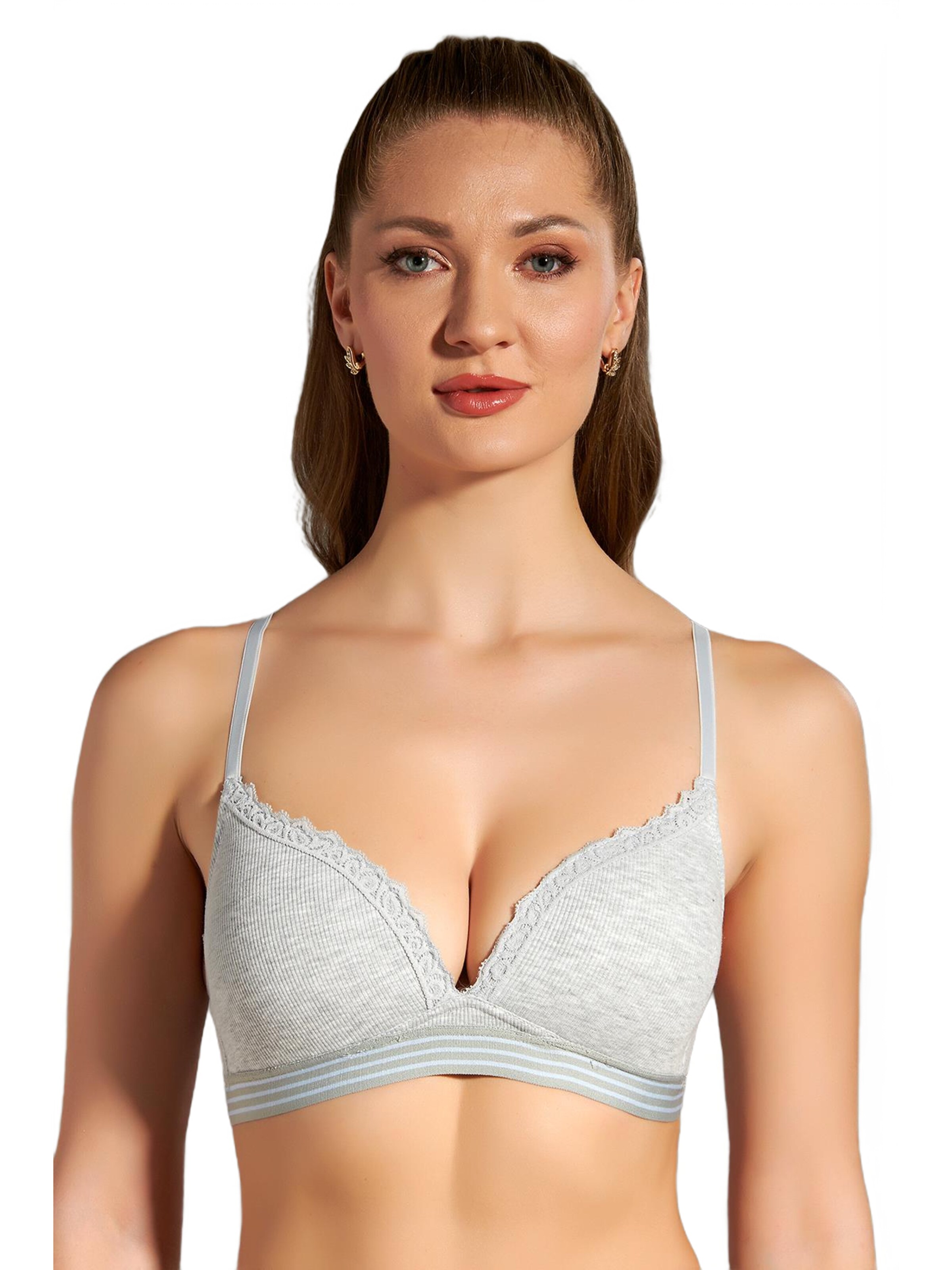 C&City Push-up Bra in Grey: front
