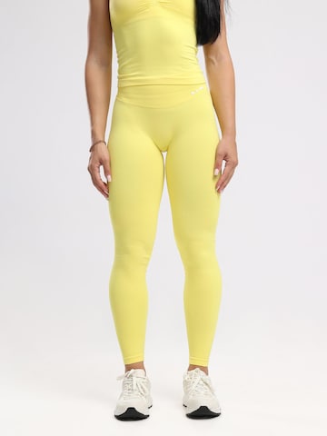 neverover - Acampanado Leggings en amarillo: frente