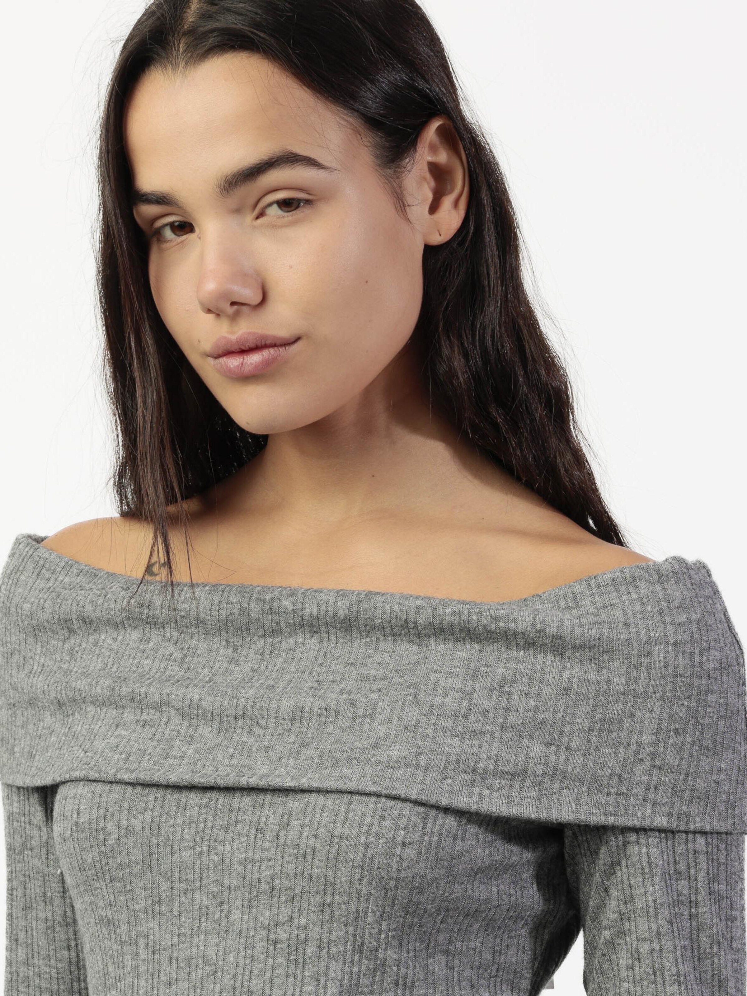 admas - Top 'ADMAS Camiseta Manga Larga Bandeau Melange para Mujer' en gris