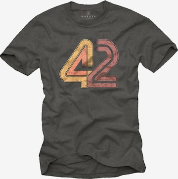 MAKAYA Shirt '42 The Answer' in Grau: Vorderseite