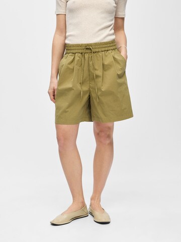 OBJECT Loosefit Bandplooibroek 'OBJBerta' in Bruin: voorkant