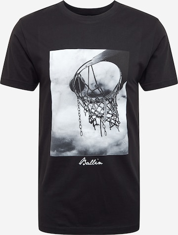 T-Shirt Mister Tee en noir : devant