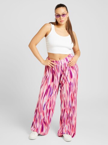 ONLY Carmakoma Wide leg Broek 'LISSETA' in Roze