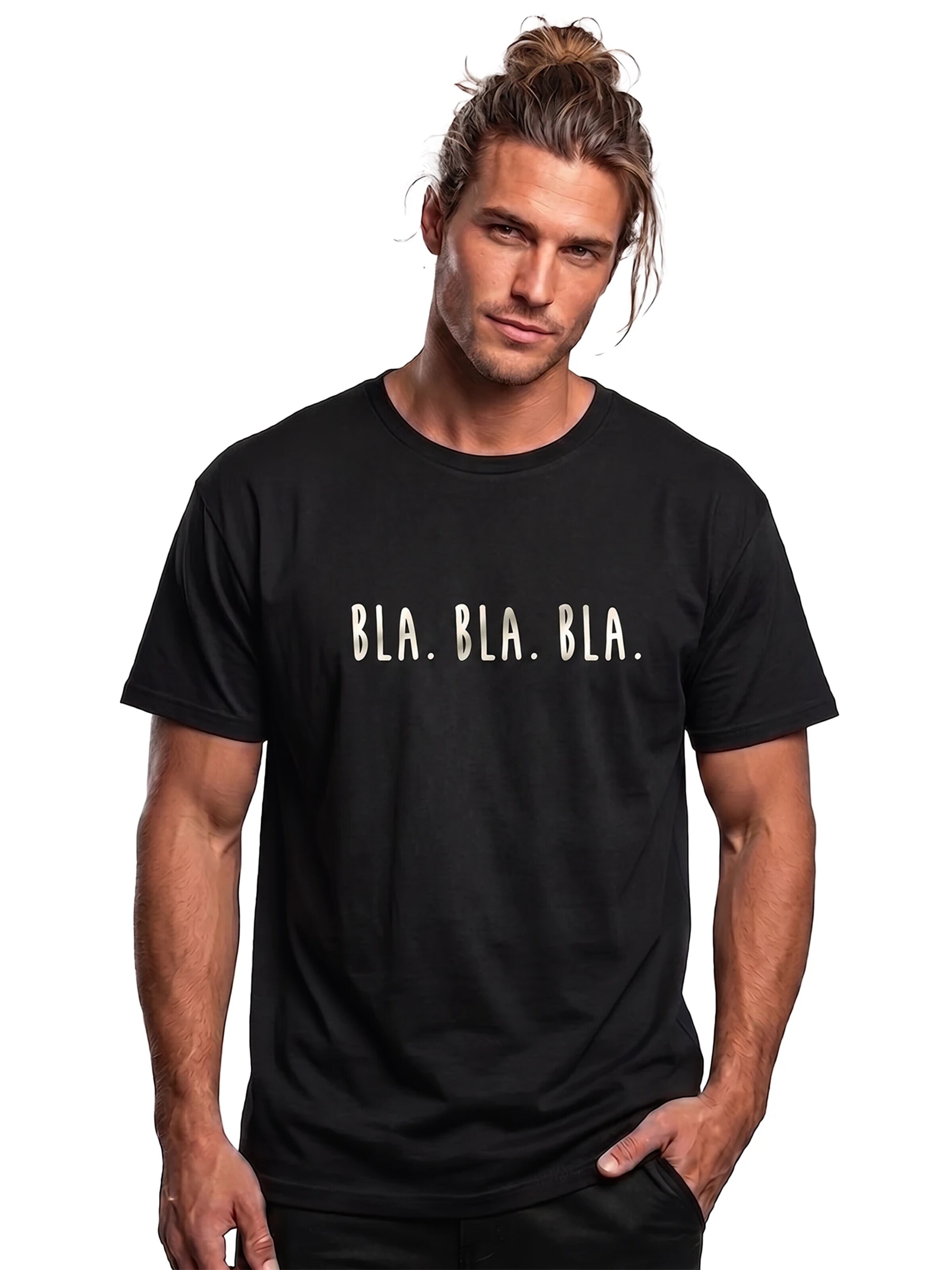 MAKAYA Shirt 'Bla Bla Bla' in Black