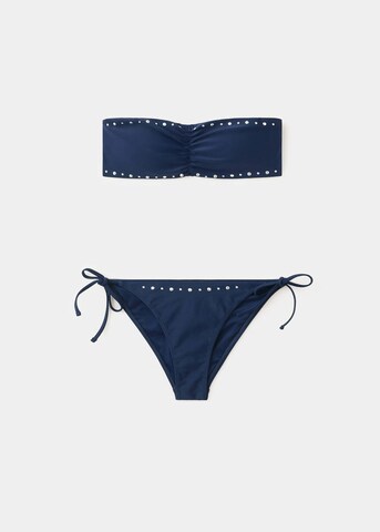 MANGO TEEN Bandeau Bikini 'Julieta' in Blue