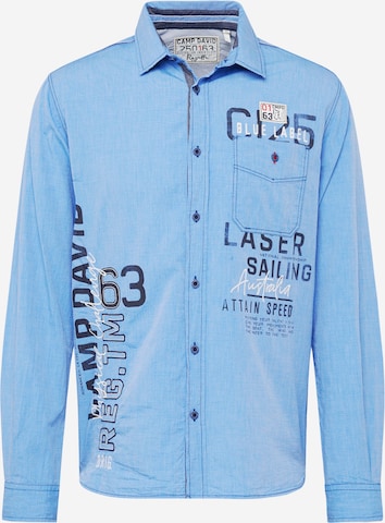 CAMP DAVID Regular fit Button Up Shirt in Blue: front