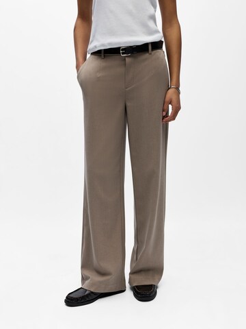 OBJECT Wide leg Bandplooibroek 'OBJLisa' in Bruin: voorkant