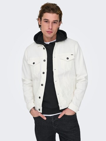 Only & Sons Overgangsjakke 'Coin Life' i hvid: forside