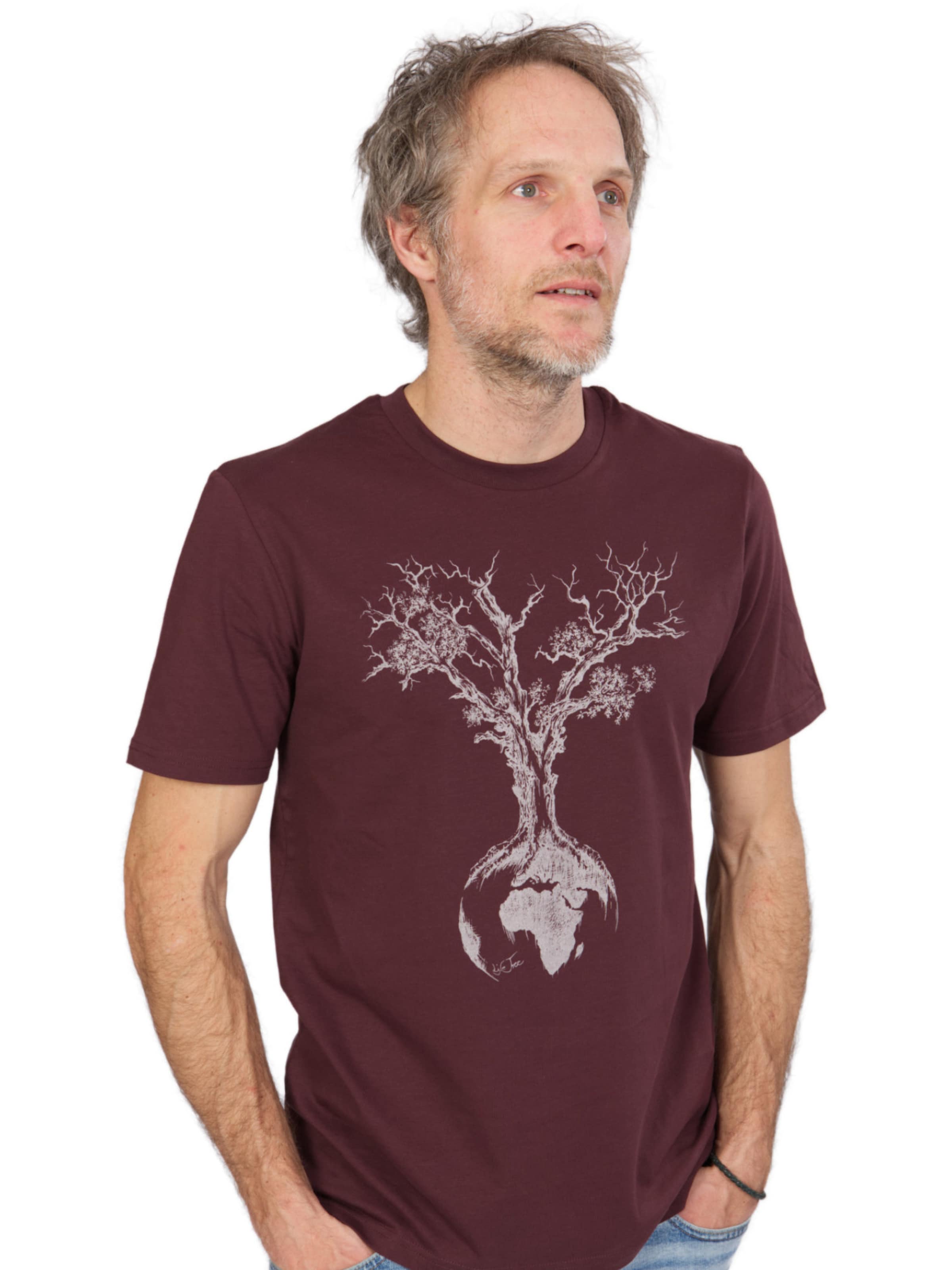 Life-Tree Shirt 'Weltenbaum' in Brown