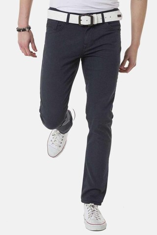 CIPO & BAXX Slimfit Broek in Blauw: voorkant