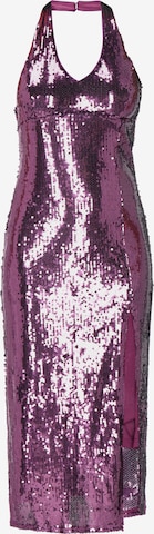 Robe de cocktail faina en violet : devant