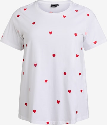 Zizzi Тениска 'VELIN' в бяло: отпред