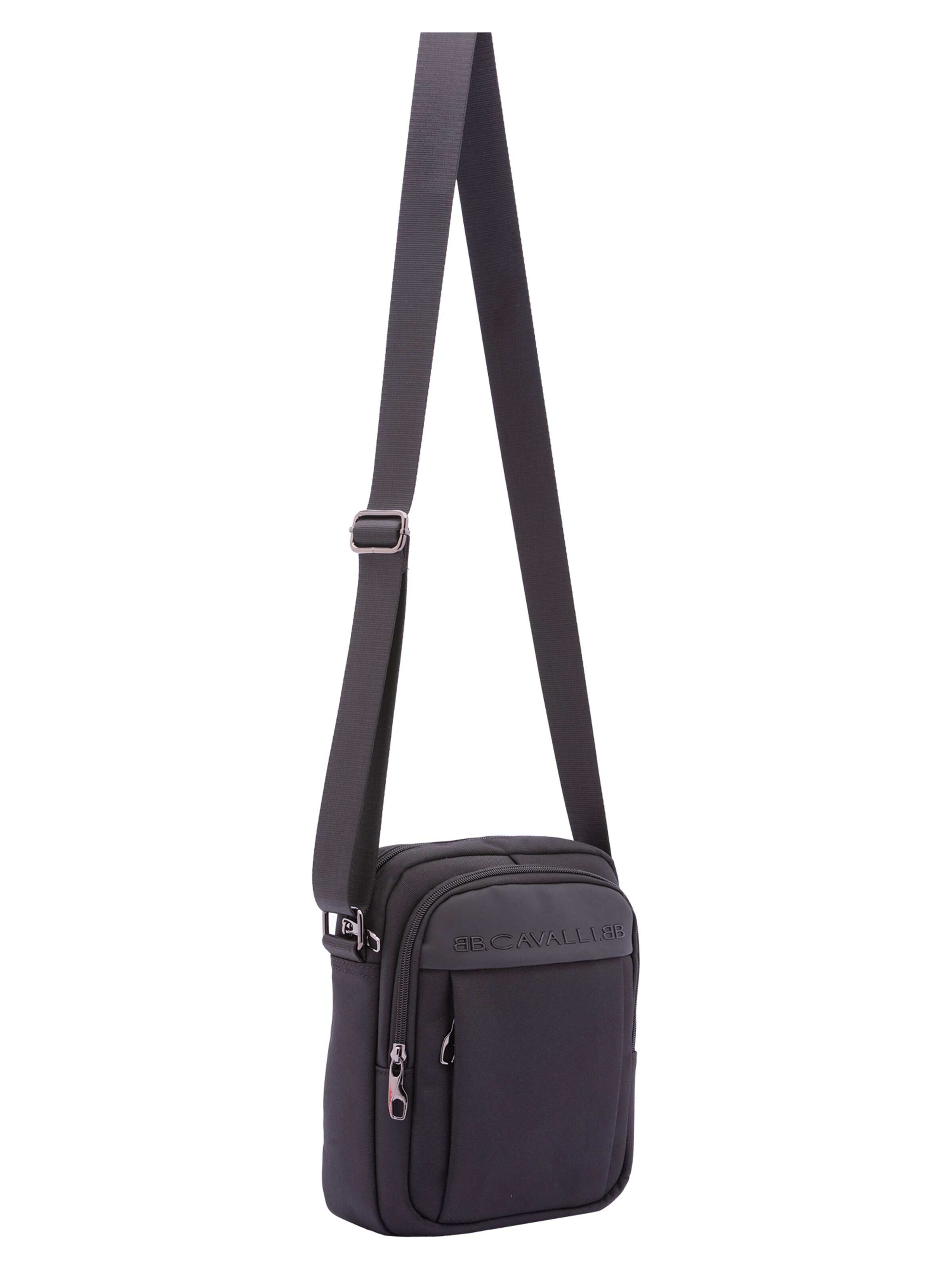 Borsa a tracolla 'Borsa a Tracolla B Cavalli Poliestere Zip Tasche Multiple 25x20x10 cm' di B. Cavalli in nero