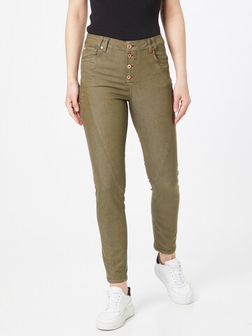 PULZ Jeans Skinny Jeans in Green: front