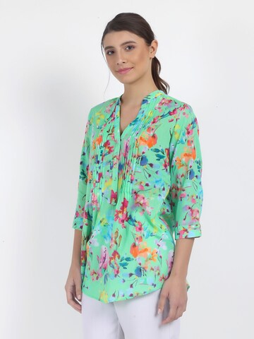 VICCI Germany Bluse mit Tunikaausschnitt in Grün