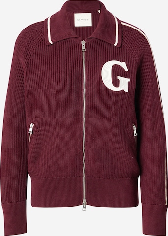 sarkans GANT Adīta jaka: no priekšpuses