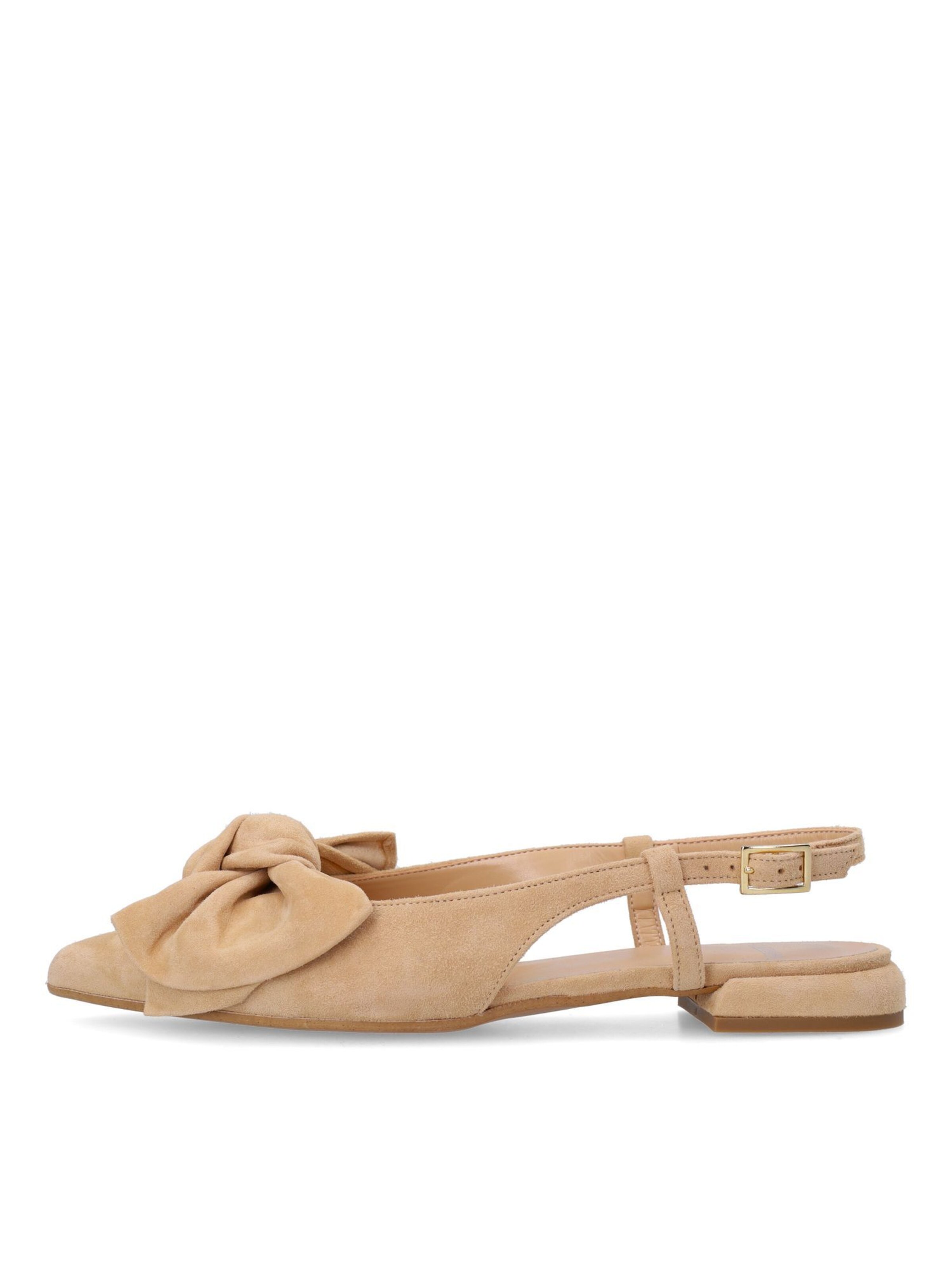 MANFIELD Ballet Flats with Strap in Beige