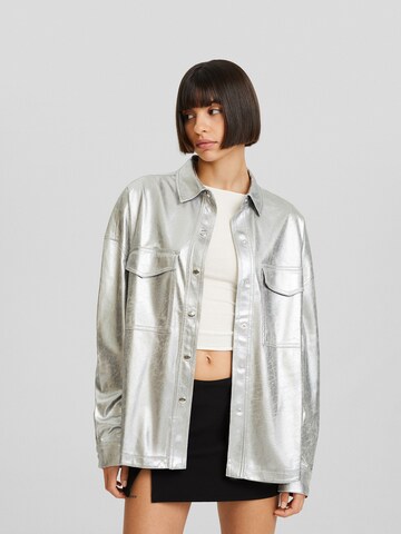 Bershka Blouse in Silver: front