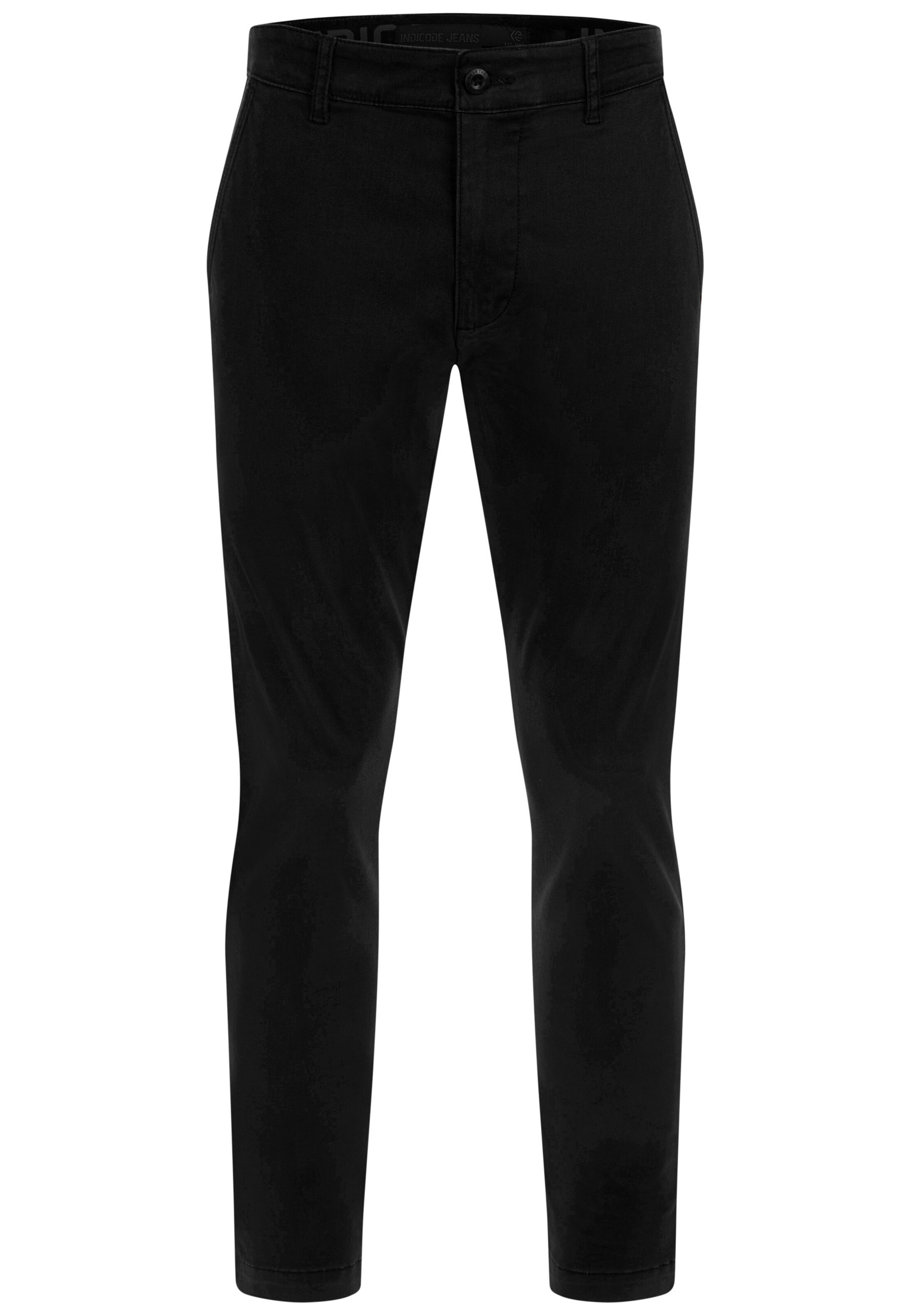 INDICODE JEANS Regular Chino in Zwart: voorkant