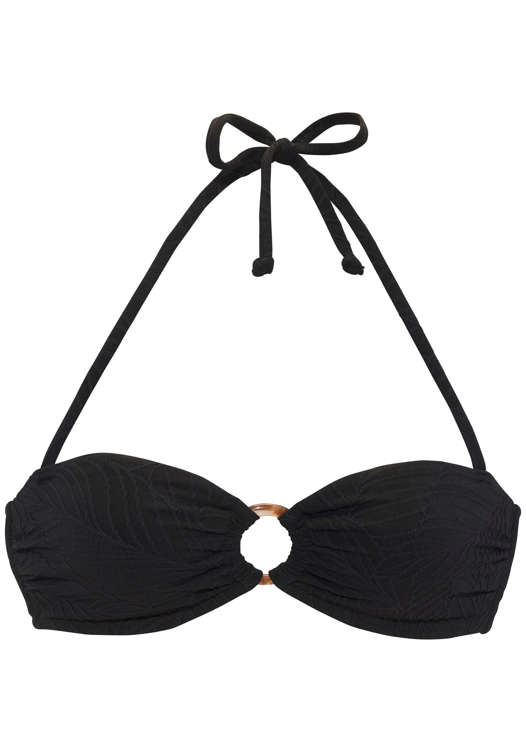 LASCANA Bikini Top in Black: front
