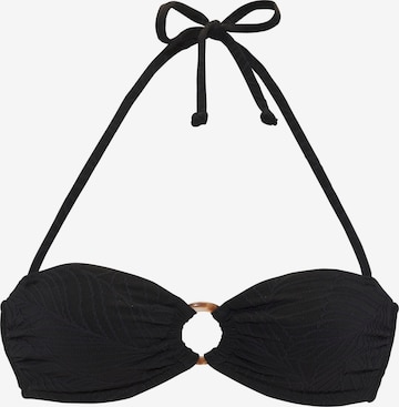 LASCANA Bikini Top in Black: front